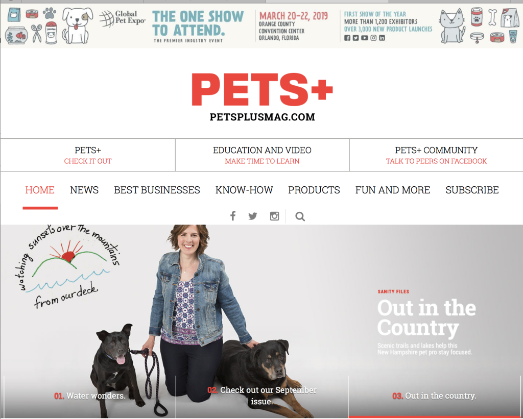 Local Lakes Region, NH Dog Walker Featured in Pets+ Magazine